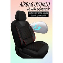 Nice Shop Seat Leon 1999-2012 Uyumlu Koltuk Kılıfı Genesa Serisi - Kırmızı