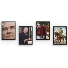 Hero Tasarım  Atatürk 4 Parça Mdf TABLOSLA550