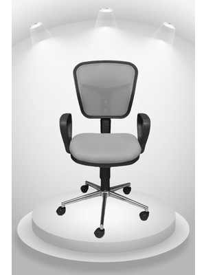 Obc Ofis Büro Concept Depar Krom - Fileli Ofis Büro Öğrenci Çalışma Koltuğu - Sandalyesi