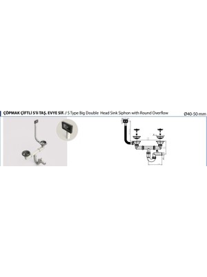 Donau Körüklü Sifon Çöpmak Çiftli Taşmalı Donau Büyük