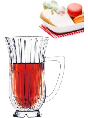 Paşabahçe Glamour Ayaklı Çay Bardak - Kulplu Çay Bardağı 2 Li Cristalline
