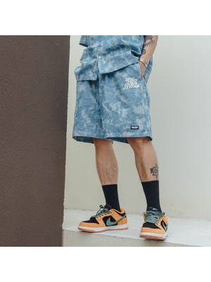 Yihang Boutique Vegorrs Sokak Moda Marka Takım Kot Şort Erkekler Gevşek Hip-Hop Rahat Kravat-Boya Ipli Beş Noktası Pantolon Erkekler Şort (Yurt Dışından)