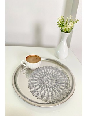 Emtory Home 6 Adet Français Modern Gri Bardak Altlığı & Kokteyl Peçetesi