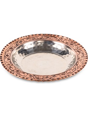 Handygoo Eskitme El Işlemesi Kahvaltılık Bakır Tabak