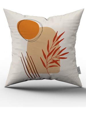Cango Home Turuncu Kahverengi Bohem Modern Desenli Dijital Baskılı Kırlent Yastık Kılıfı  CGH652