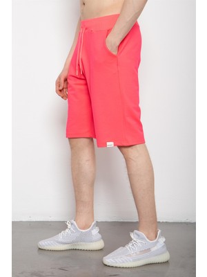 Uzun Basic Pamuklu Şort-Neon Fusya