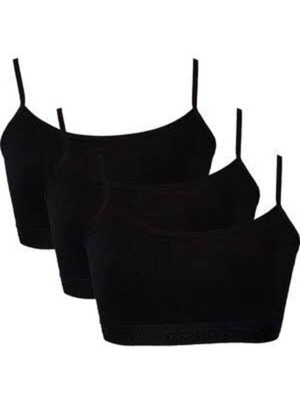 Katmirra Kız Genç Karışık Renk Ip Askılı Yarım Atlet 3'lü Alıştırma Sütyeni