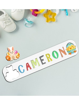 Bk Toys Çocuklara Özel Isimli Paskalya Bayramı Ahşap Eğitici Yapboz Puzzle-2