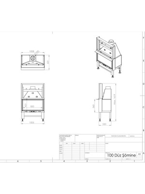 Schömne 100 cm Düz Asansörlü Şömine Haznesi