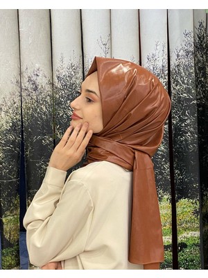 Ipekyolu Eşarp Sarar Deri Görünümlü Tarçın Şal