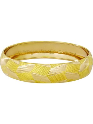 T51 Tuğrul Altın 16 gr(gram) 15 mm 22 Ayar İşçiliksiz Şarnelli Bilezik TBS0016-2