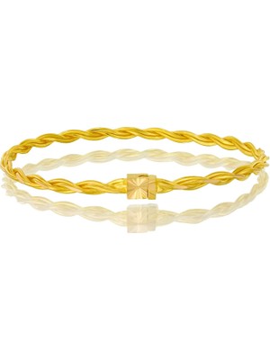 T51 Tuğrul Altın 19 gr(gram) 22 Ayar Kilitli Burma Bilezik