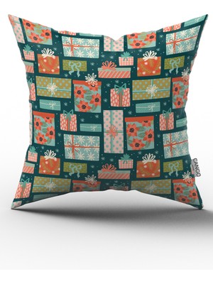 Cango Home Çift Tarafı Baskılı Yılbaşı Temalı Dijital Baskılı Kırlent Yastık Kılıfı CGH292-CT