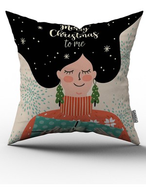 Cango Home Çift Tarafı Baskılı Yılbaşı Kırlent Yastık Kılıfı CGH216-CT