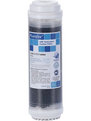 Purefer Aquames - Su Arıtma Purefer 10" Gac Blok Karbon Filtre Nsf Sertifikalı