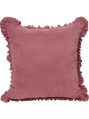 Amaranda Moda Pembe Fırfırlı Kırlent Kılıfı 45 x 45 cm.