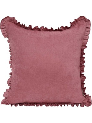 Amaranda Moda Pembe Fırfırlı Kırlent Kılıfı 45 x 45 cm.