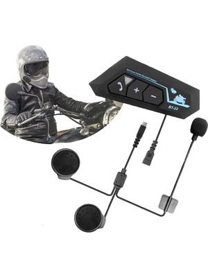 BT22 Motosiklet Kask Kablosuz Intercom Su Geçirmez 5.0 Bluetooth