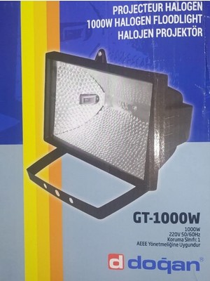 Doğan 1000 Watt Halojen Projektör IP54 (Ampul Dahildir)