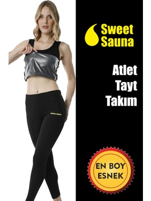 Sweet Sauna Yeni Moda Atlet Tayt Takım Unisex Sweet Sauna Termal Siyah