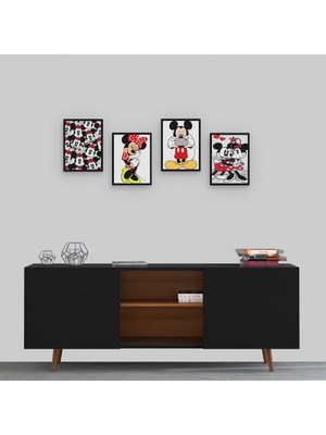 Hero Tasarım Mickey Mouse 4 Parça Mdf TABLOSLA626