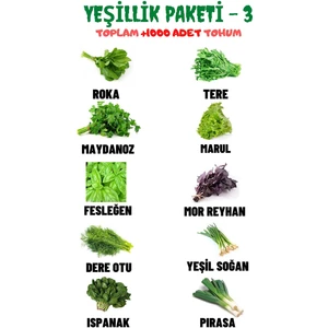 Aktar Dünyası Toplam 10 Çeşit Ve +1000 Adet Muhteşem Yeşillik Tohum Paketi + Tohum