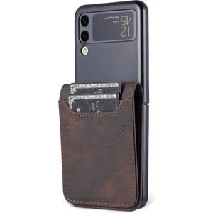 Azns Cilt Samsung Galaxy Z Flip3 5g Kahve Için Pu + Tpu Kılıf Hissediyorum