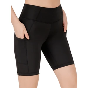 Los Ojos Kadın Siyah Yüksek Bel Toparlayıcı Çift Cepli Biker Şort Kısa Spor Tayt