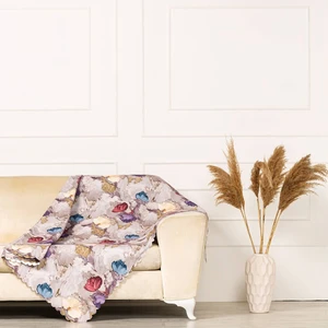 Benimol Bordo Mor Renkli Fırça Desen Dokuma Dijital Baskılı Kadife Şönil Koltuk Şalı Örtüsü Battal Boy 175x300cm