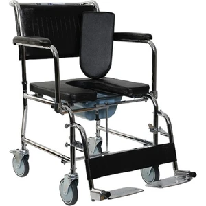Tekerlekli Katlanır Klozetli Banyo Sandalyesi