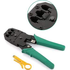 Rj 45 Pensesi RJ45 RJ11 RJ12 Universal Sıkma Pensesi 3lü Konnektör Pense Internet Kablo Soyucu Crimper