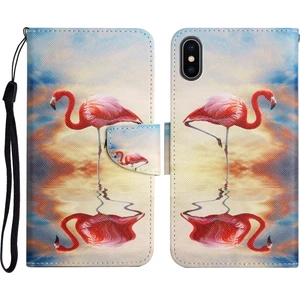 Apple Iphone X / Xs Için Boyalı Desenli Deri Kılıf Flamingo (Yurt Dışından)
