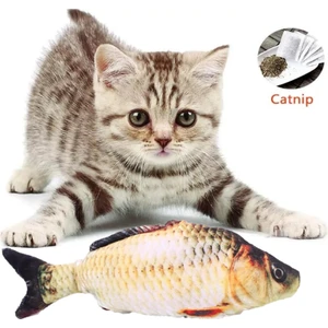 Tineke Peluş Kedi Oyuncağı Balık Kedi Nanesi Otlu Çıngıraklı 1 Adet