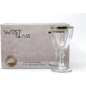 Westglass W440113G Diamon Gold Kaplama Ayaklı Kahve Yanı Bardağı