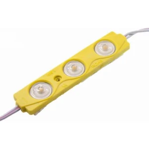 Hazar Led 12 Volt 1.2 Watt 3’lü Mercekli 2835 Modül Led Sarı Amber (10 Adet)