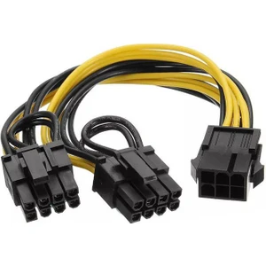 6 Pin Pcı-E Dişi To 6+2 8 Pin Dual Power Güç Kablosu 30 cm