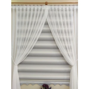 Desensiz Petek Zemin Grek Halatlı Kruvaze Tül Perde