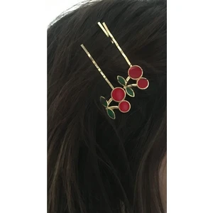 Çelik Online  Kadın Gold Kiraz Model Tel Toka 2'li