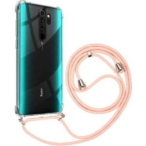 Xiaomi Redmi NOTE9S Note9 Pro Uyumlu Boyundan Askılı Darbe Emici Şeffaf Silikon Kılıfı