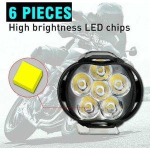 2 Paketler 6000 K 1000LM 6 LED Motosiklet Far 10 W Drl Lamba Motosiklet Için