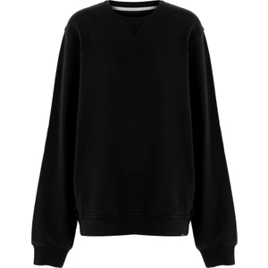 White And Simple Kadın Siyah 100% Pamuk Unisex Sweatshirt