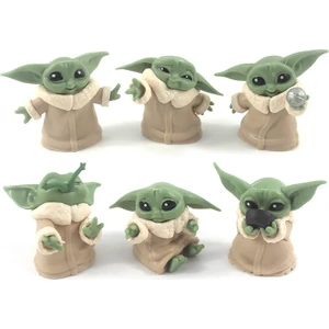 Figür Star Wars 4.5-6 cm 6'lı Bebek Yoda Pvc Action Figure Heykeli Oyuncak Set Dekorasyon Bebek (Yurt Dışından)