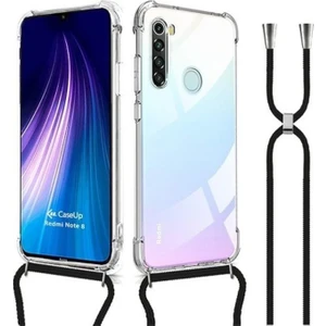 Xiaomi Redmi Note 8 Uyumlu Boyundan Askılı Darbe Emici Şeffaf Silikon Kılıfı