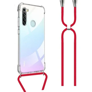 Xiaomi Redmi Note 8 Uyumlu Boyundan Askılı Darbe Emici Şeffaf Silikon Kılıfı