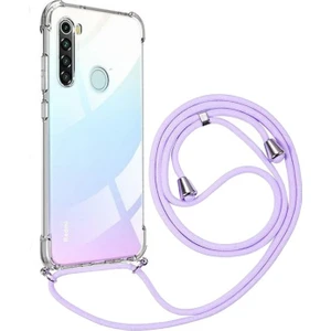 Xiaomi Redmi Note 8 Uyumlu Boyundan Askılı Darbe Emici Şeffaf Silikon Kılıfı