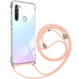 Xiaomi Redmi Note 8 Uyumlu Boyundan Askılı Darbe Emici Şeffaf Silikon Kılıfı