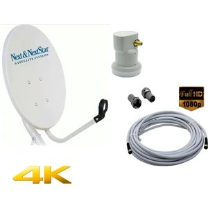 Çanak Anten Set 70 cm Ofset+Hd Tekli LNB1+10M Kablo