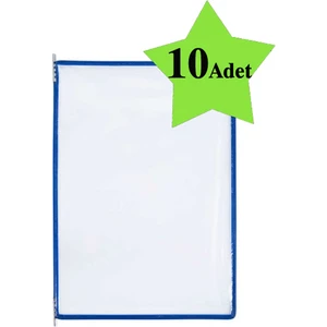 Zuzu Bebek Butik A4 Evrak Şömizi - 10'lu Paket Şeffaf Mavi Şömiz - Ofis Sunum Dosyası