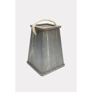 Çanak Sepeti El Yapımı Ahşap Piramit Kumbara Tipbox Siyah