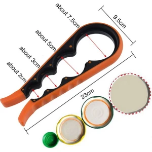  Pratik Kavanoz Kapağı Açacak / 4 Boğum 8 Kademeli Şişe Kapak Açacağı (Silikon Kaydırmaz)